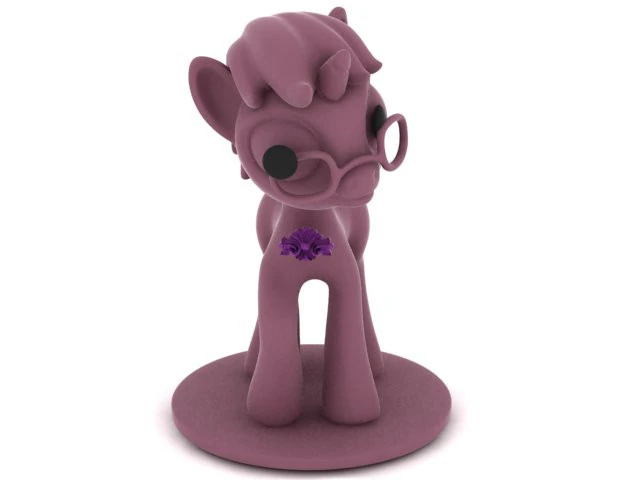 Cute Cartoon Pony with Glasses 3D Kawaii Animal Figurine STL 3D Print Model .c4d .max .obj .3ds .fbx .stl .blend 
