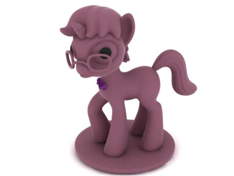 Cute Cartoon Pony with Glasses 3D Kawaii Animal Figurine STL 3D Print Model