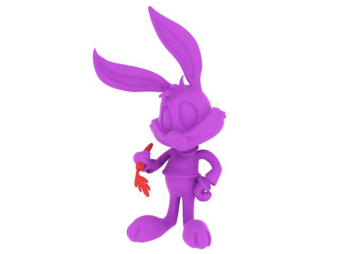 Lindo conejito de dibujos animados con zanahoria Modelo imprimible en 3D Figura de conejo Kawaii STL Modelo de impresión 3D