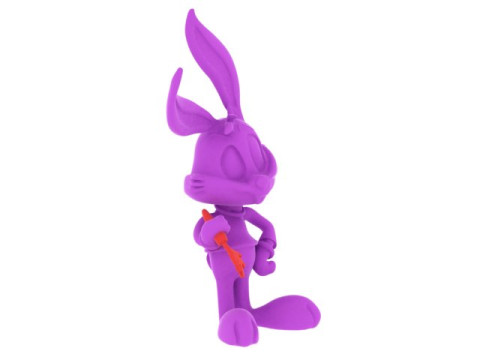Cute Cartoon Bunny with Carrot 3D Printable Model Kawaii Rabbit Figurine STL 3D Print Model