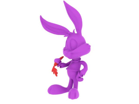 Cute Cartoon Bunny with Carrot 3D Printable Model Kawaii Rabbit Figurine STL 3D Print Model