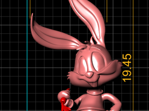 Cute Cartoon Bunny with Carrot 3D Printable Model Kawaii Rabbit Figurine STL 3D Print Model