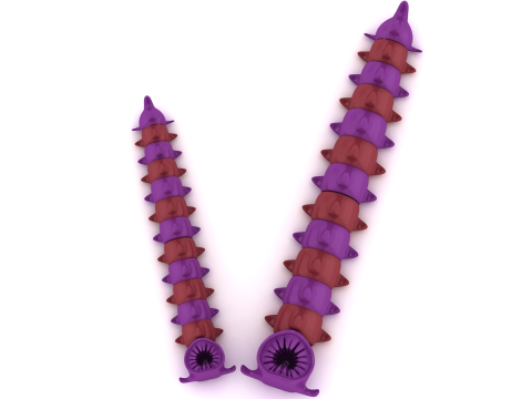 Articulated Caterpillar Toy Flexible 3D Printable 3D Print Model