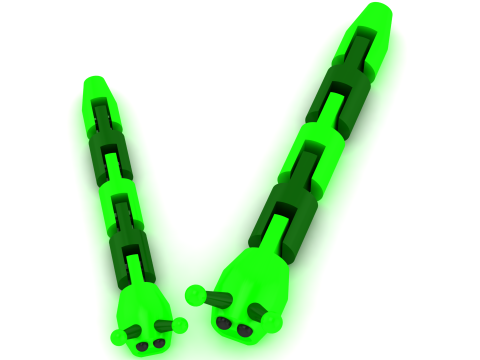 Flex Slug Caterpillar Articulated Jointed Fidget Toy 3D Print Model