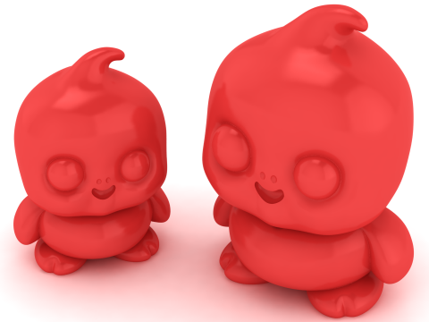 Cute Kawaii Fire Elemental Mascot 3D Print Model