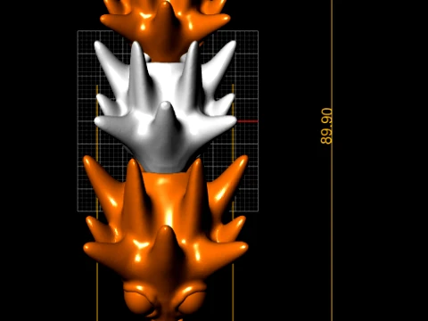 Spiky Dragon Articulated 3D Print Model