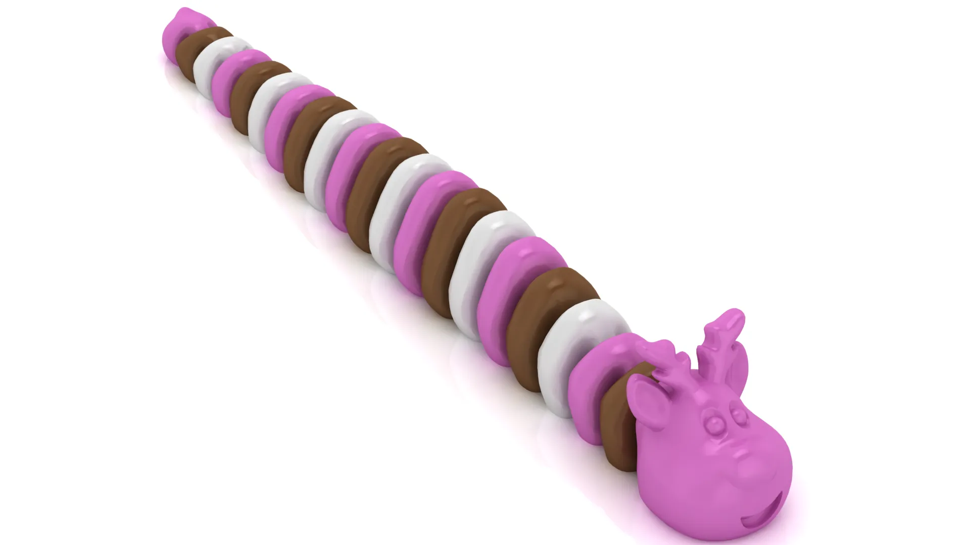 鹿毛虫のフレキシブルおもちゃ 3Dプリントモデル .c4d .max .obj .3ds .fbx .stl .blend