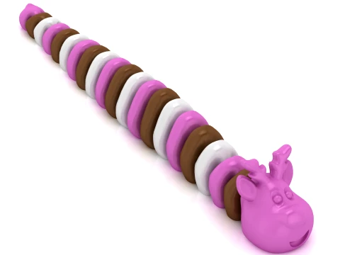 鹿毛毛虫 Flexi 玩具 3D 打印模型