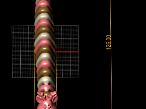 鹿毛虫のフレキシブルおもちゃ 3Dプリントモデル