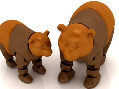 Jouet flexible panda chocolat Modèles 3D en vedette