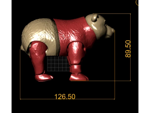 Chocolate Panda Flexi Toy 3D Print Model