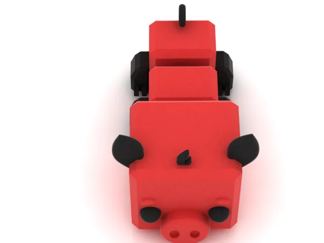 Pig Toy Figure 3D Print Model .c4d .max .obj .3ds .fbx .stl .blend