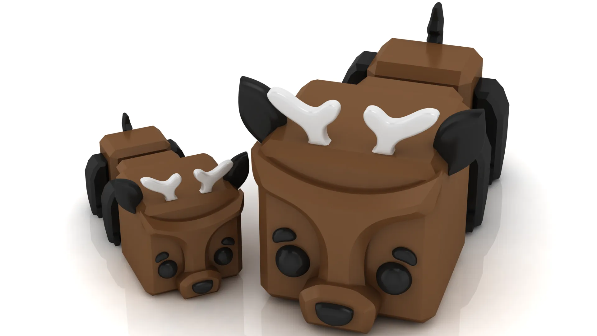 Deer Duo Figure 3D Print Model .c4d .max .obj .3ds .fbx .stl .blend 