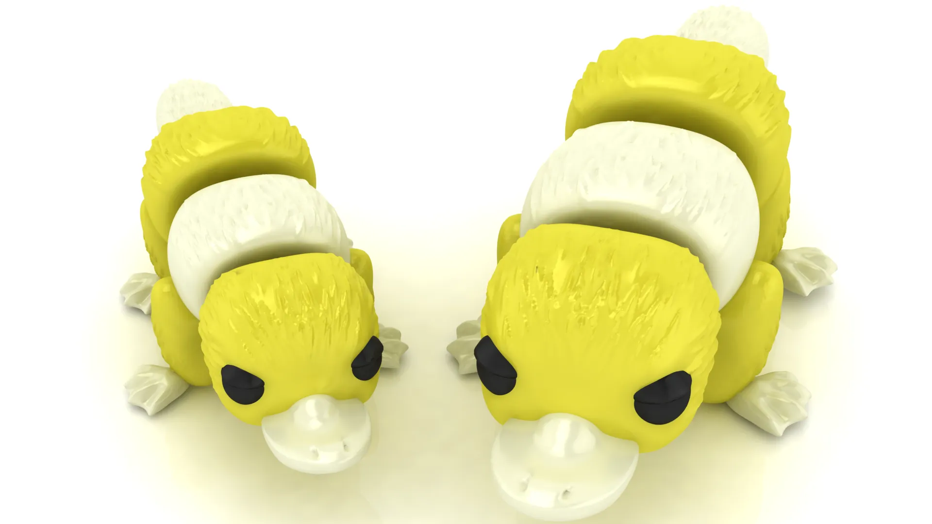 Duck Duo Figure 3D Print Model .c4d .max .obj .3ds .fbx .stl .blend