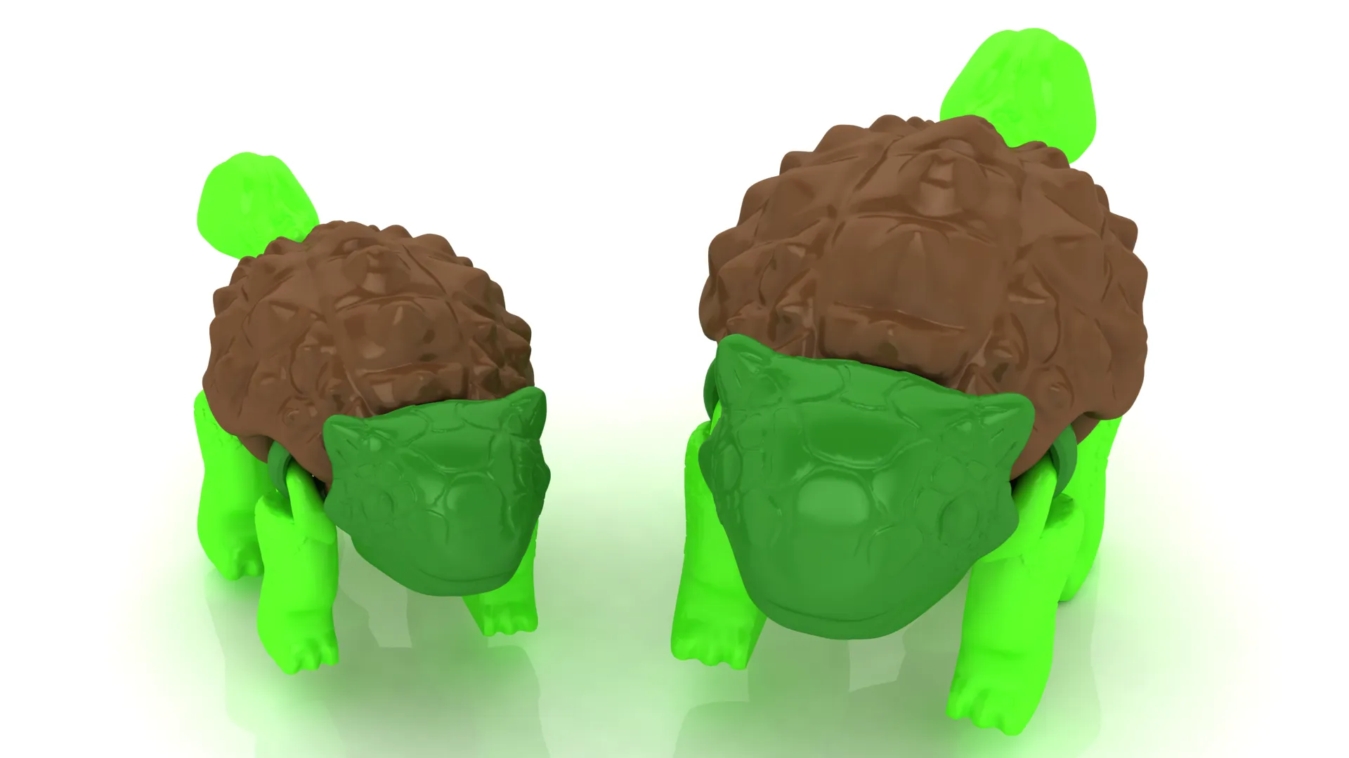 Turtle Dino Pair 3D Print Model .c4d .max .obj .3ds .fbx .stl .blend