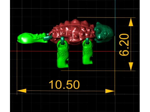 Turtle Dino Pair 3D Print Model