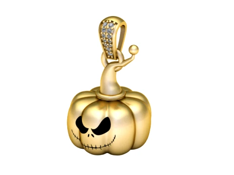 Halloween-K&uuml;rbis-Goldanh&auml;nger 3D Druckmodell
