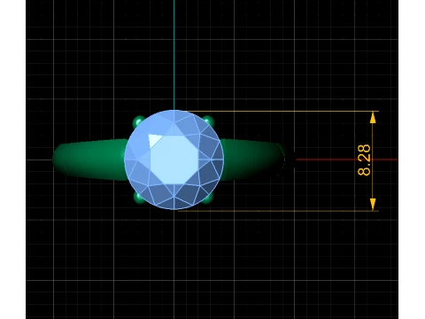 Blue Sapphire Solitaire Gold Ring 3D Print Model