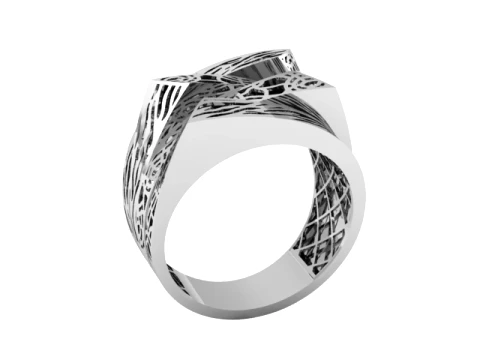Abstract Filigree Gold Ring 3D Print Model