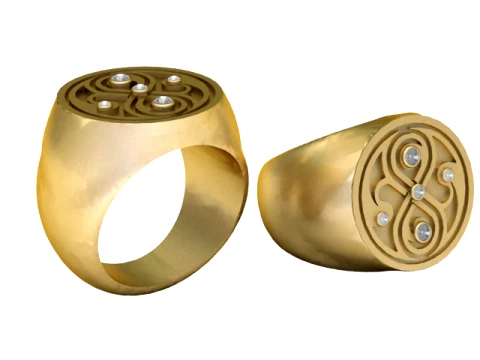 Infinity Diamond Gold Signet Ring 3D Print Model