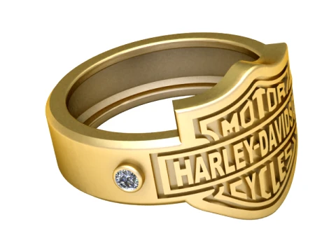 Harley-Davidson Gold Signet Ring 3D Print Model
