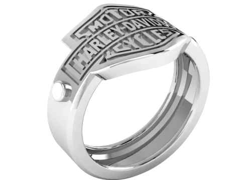 Harley-Davidson Gold Signet Ring 3D Print Model