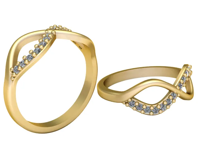 Infinity Diamond Gold Ring 3D Print Model .c4d .max .obj .3ds .fbx .stl .blend 