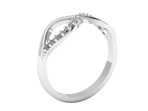 Infinity Diamond Gold Ring 3D Print Model