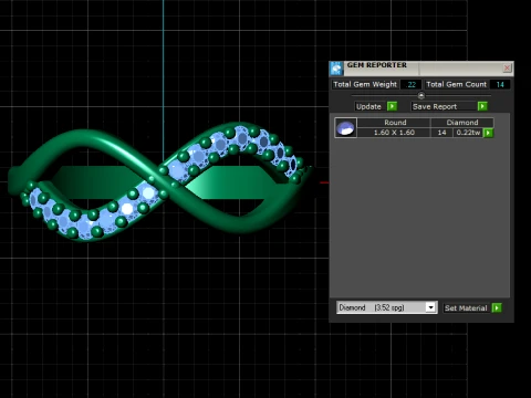 Infinity Diamond Gold Ring 3D Print Model