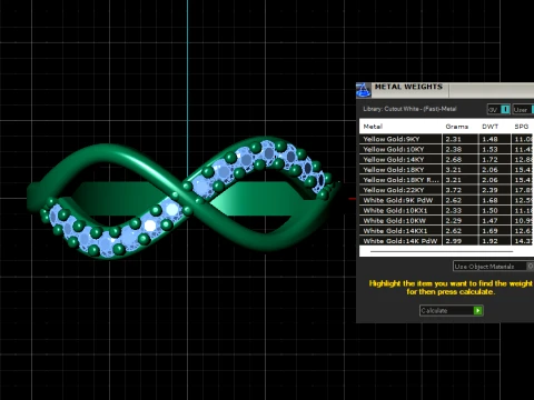 Infinity Diamond Gold Ring 3D Print Model