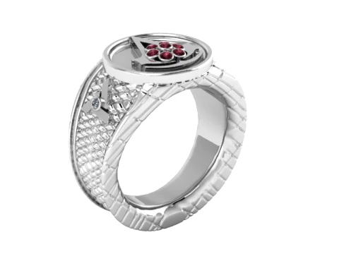 Assassin Gold Gem Ring 3D Print Model