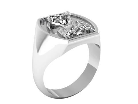 Grim Reaper Gold Ring 3D Print Model