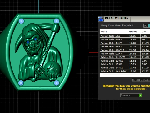 Grim Reaper Gold Ring 3D Print Model