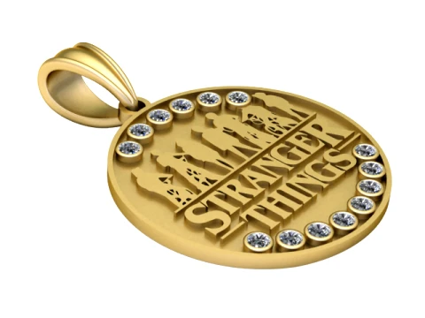 Stranger Things Gold Pendant 3D Print Model