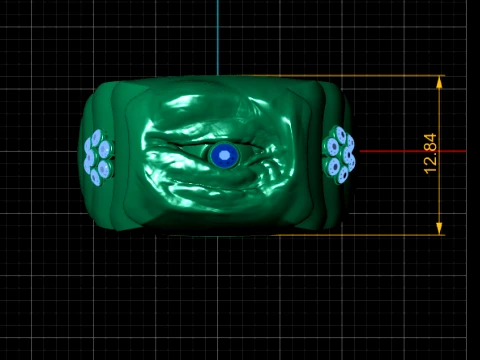 Sculpted Gold Stone Ring 3D Print Model