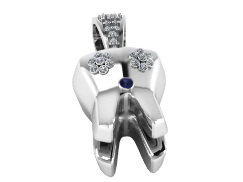 Elephant Gold Gem Pendant 3D Print Model