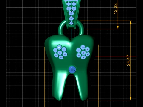 Elephant Gold Gem Pendant 3D Print Model