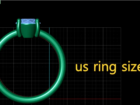 Diamond Solitaire Gold Ring 3D Print Model