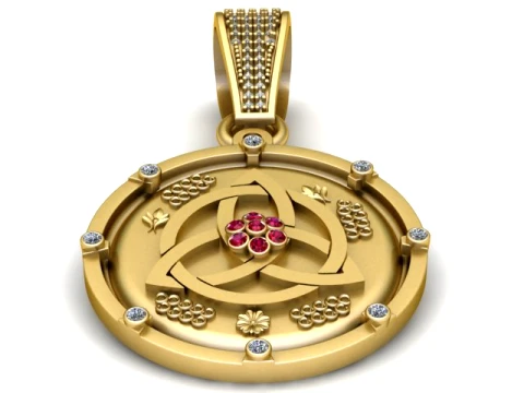 Ruby geometrische gouden hanger 3D printmodel