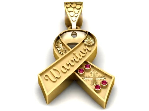 Pingente de ouro com fita de guerreiro Modelo de Impressão 3D
