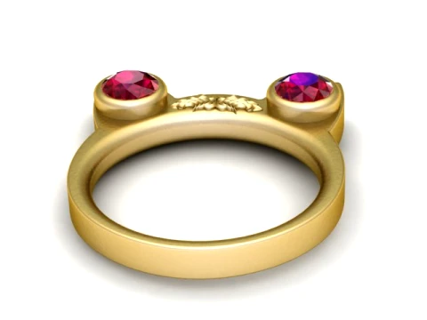 Ruby Cat Ear Ring 3D Print Model
