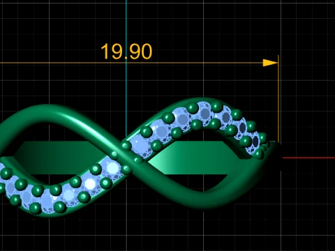 Infinity Diamond Gold Ring 3D Print Model