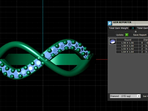 Infinity Diamond Gold Ring 3D Print Model