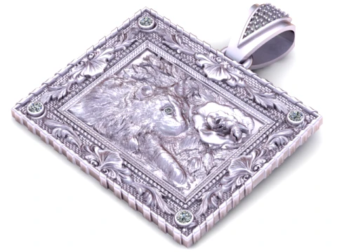 Ornate Cat Gold Pendant 3D Print Model