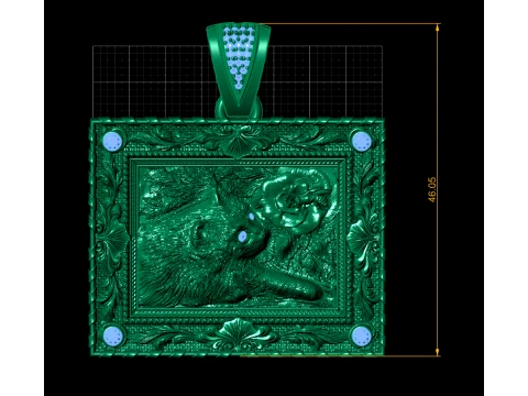 Ornate Cat Gold Pendant 3D Print Model