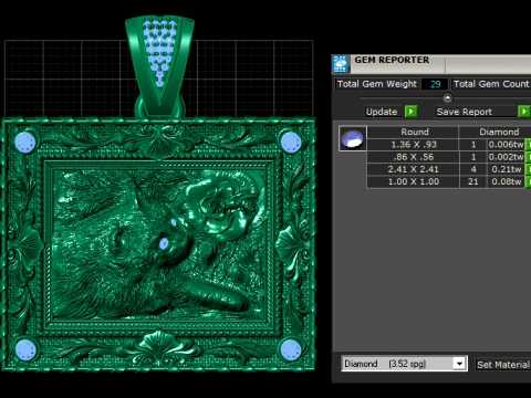 Ornate Cat Gold Pendant 3D Print Model