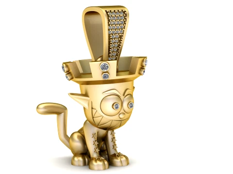 Cartoon Hat Gem Pendant 3D Print Model