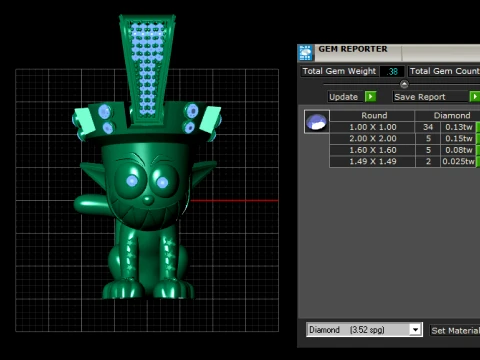 Cartoon Hat Gem Pendant 3D Print Model