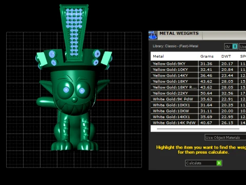 Cartoon Hat Gem Pendant 3D Print Model