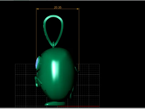 Ruby-Eyed Cute Owl Gold Pendant 3D Print Model